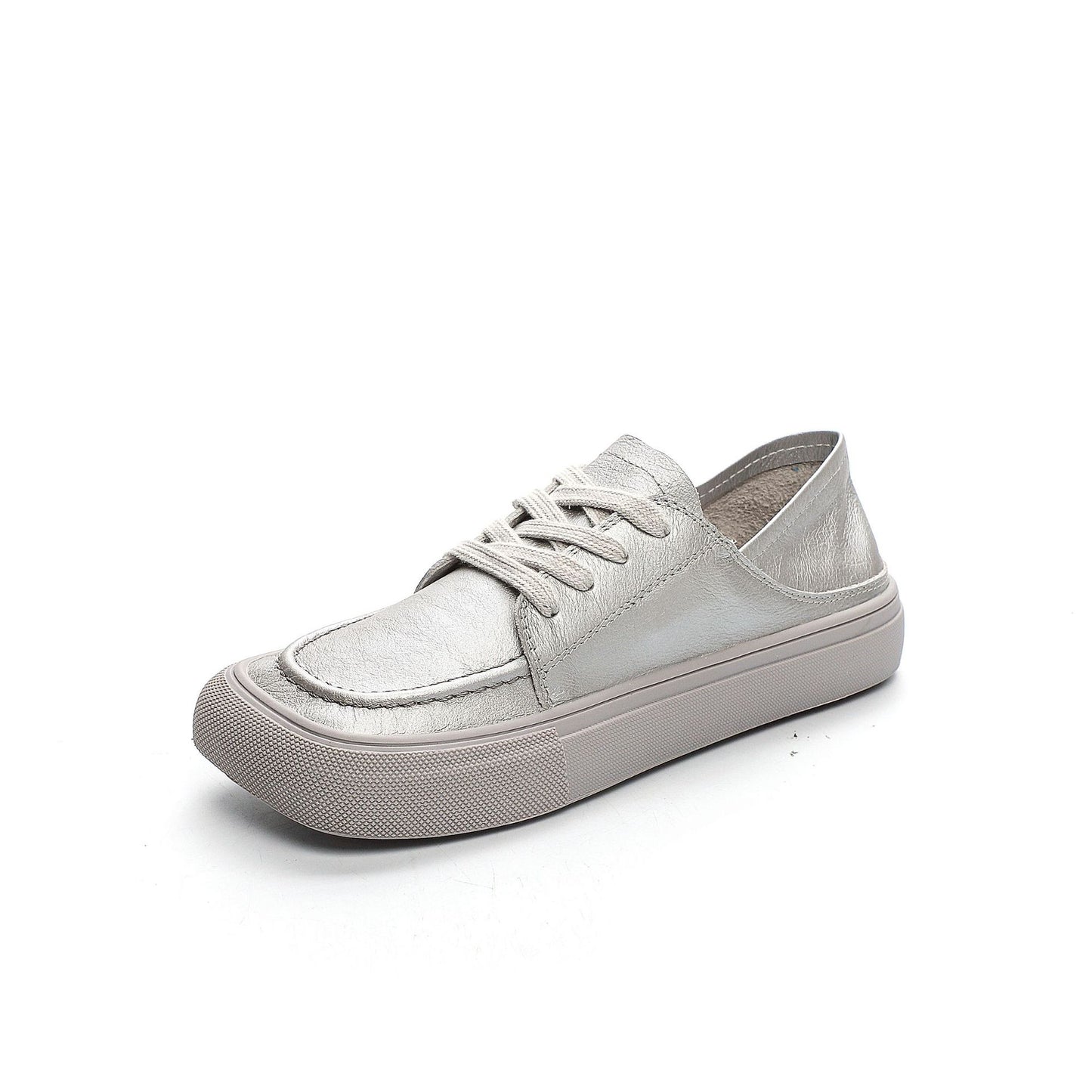 Women's Cowhide Small Single-layer Soft Bottom Slip On Casual Shoes