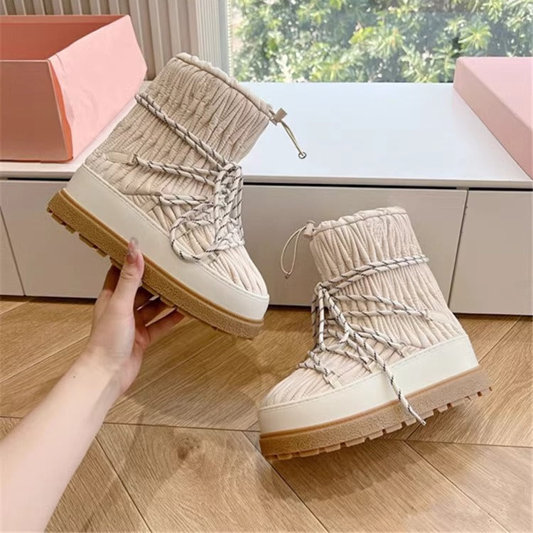 Women's Platform Short Tube Warm Cotton Northeast Snow Boots
