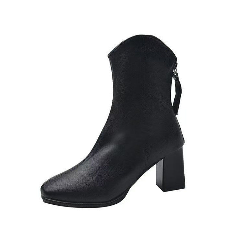 Women's Knee High-heeled Thigh Small Square Head Boots