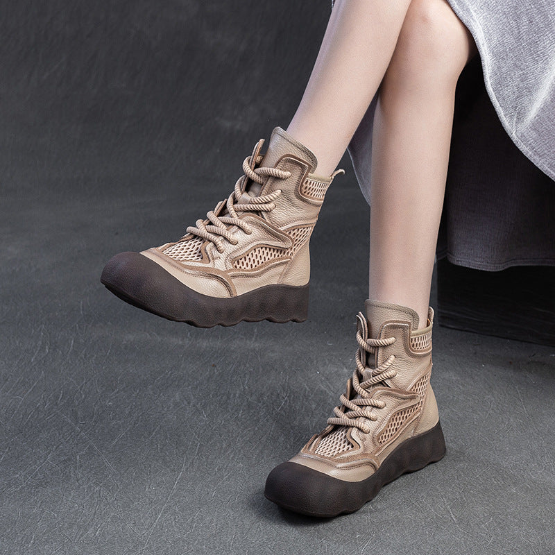 Women's Cut-out Breathable Retro Roman Style Martin Sandals
