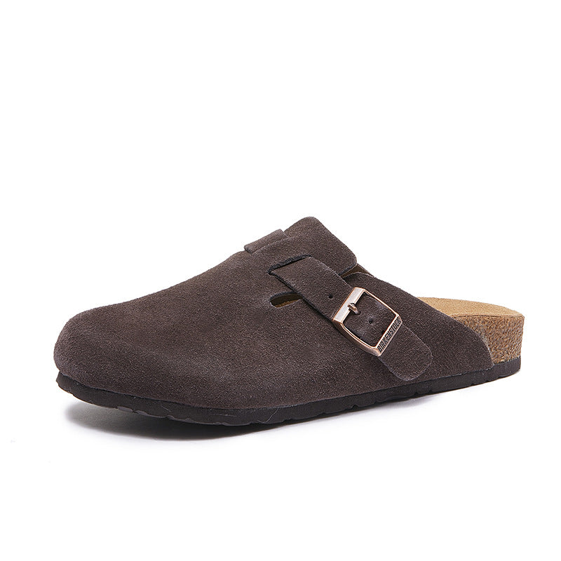 Women's Plus Size Thick Bottom Toe Cap Leather Shoes