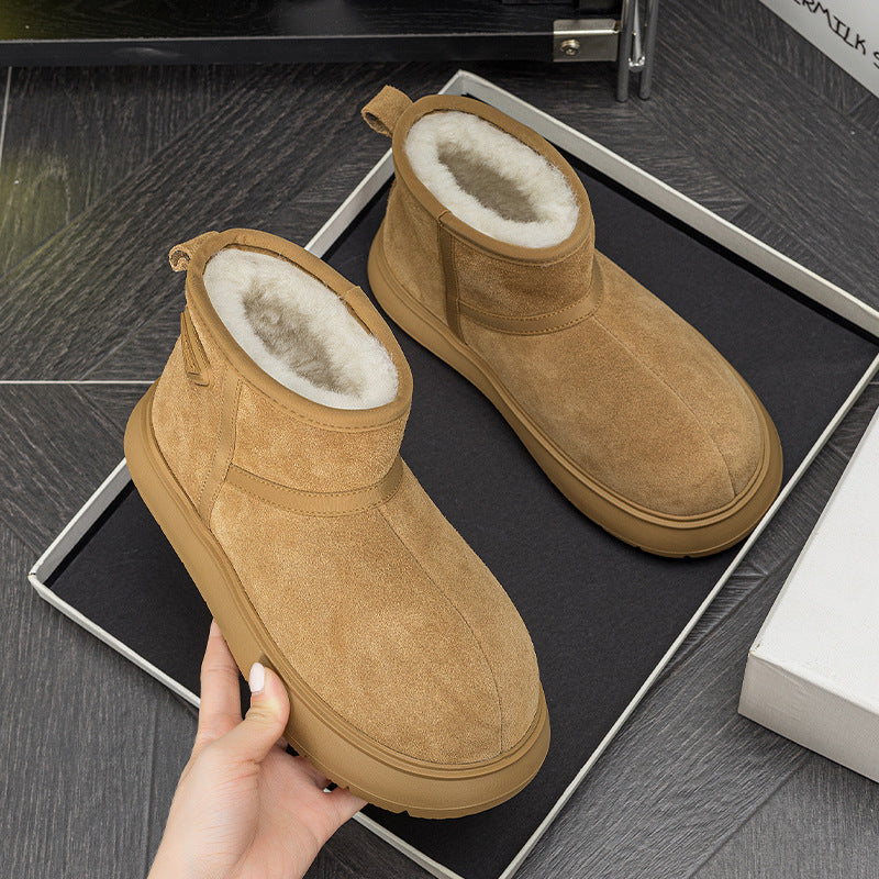 Women's Lined Padded Warm Keeping Genuine Trendy Snow Boots