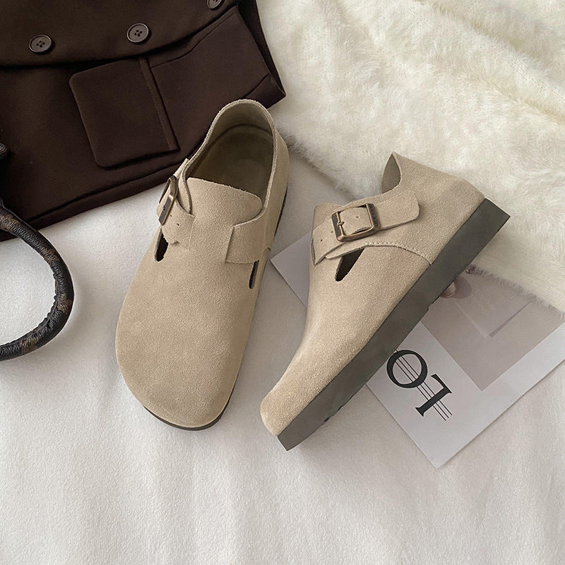 Women's Thick Bottom Toe Cap Half Retro Slippers