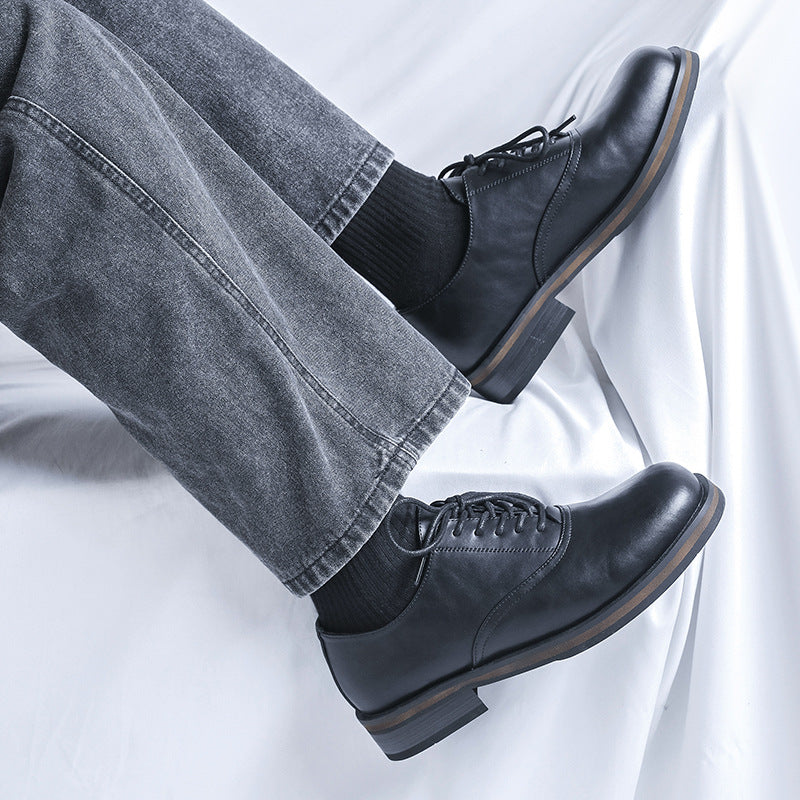 Women's & Men's Platform For British Commuter Business Formal Leather Shoes