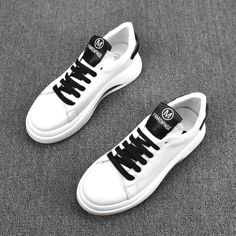 Men's Korean White Thick-soled Trendy Breathable Height Casual Shoes