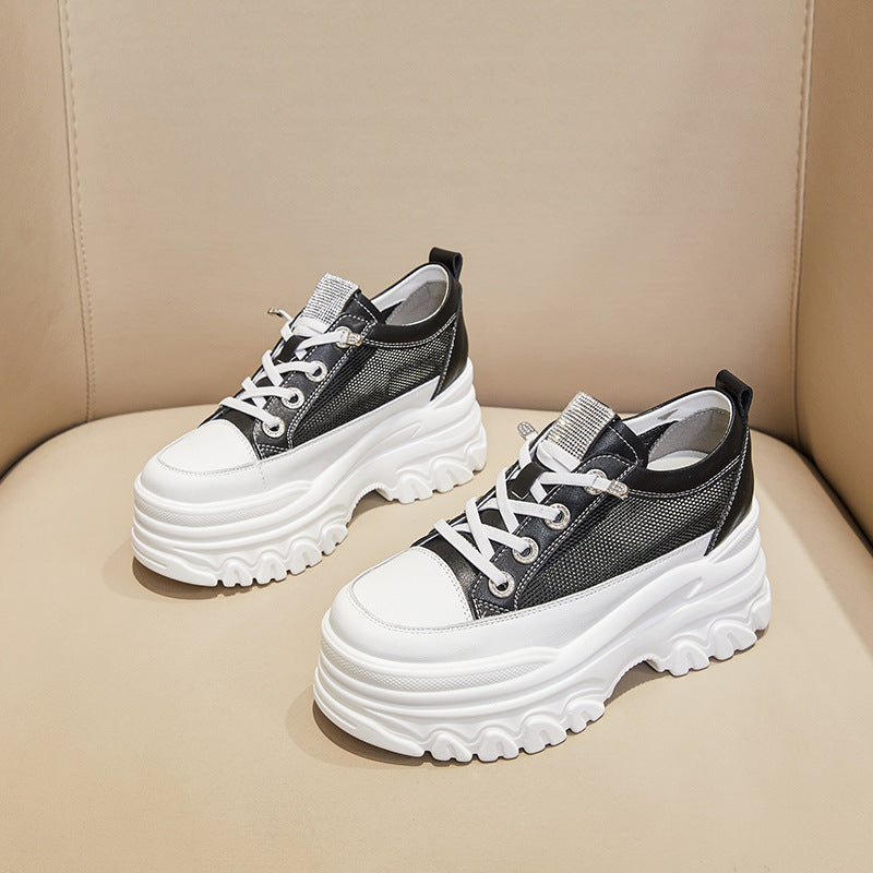 Thick Bottom Hidden White Female High Sneakers