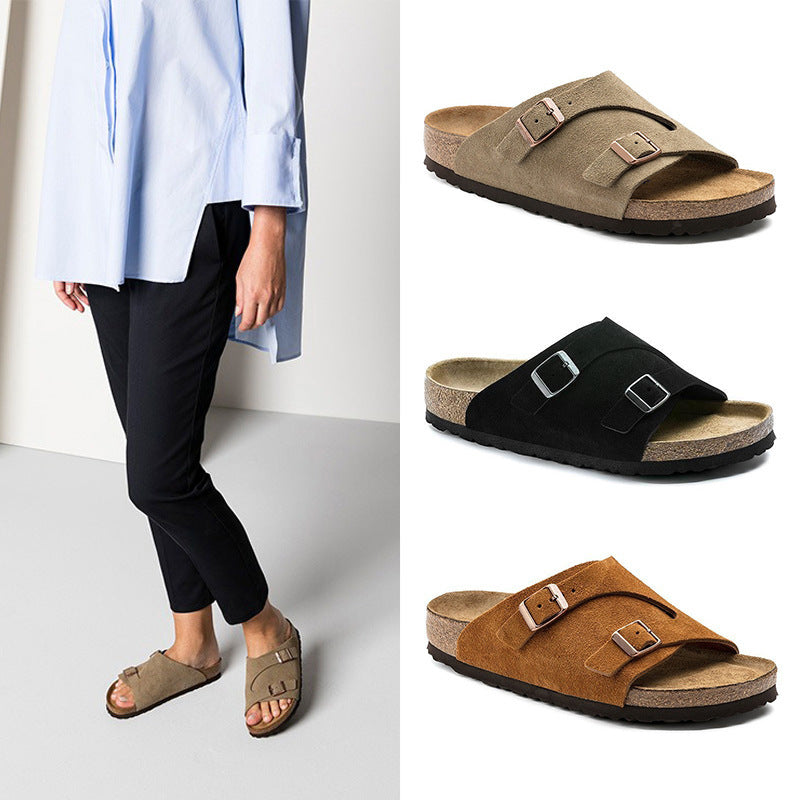 Women's & Men's Version Thick Bottom Cork Summer Leisure Slippers