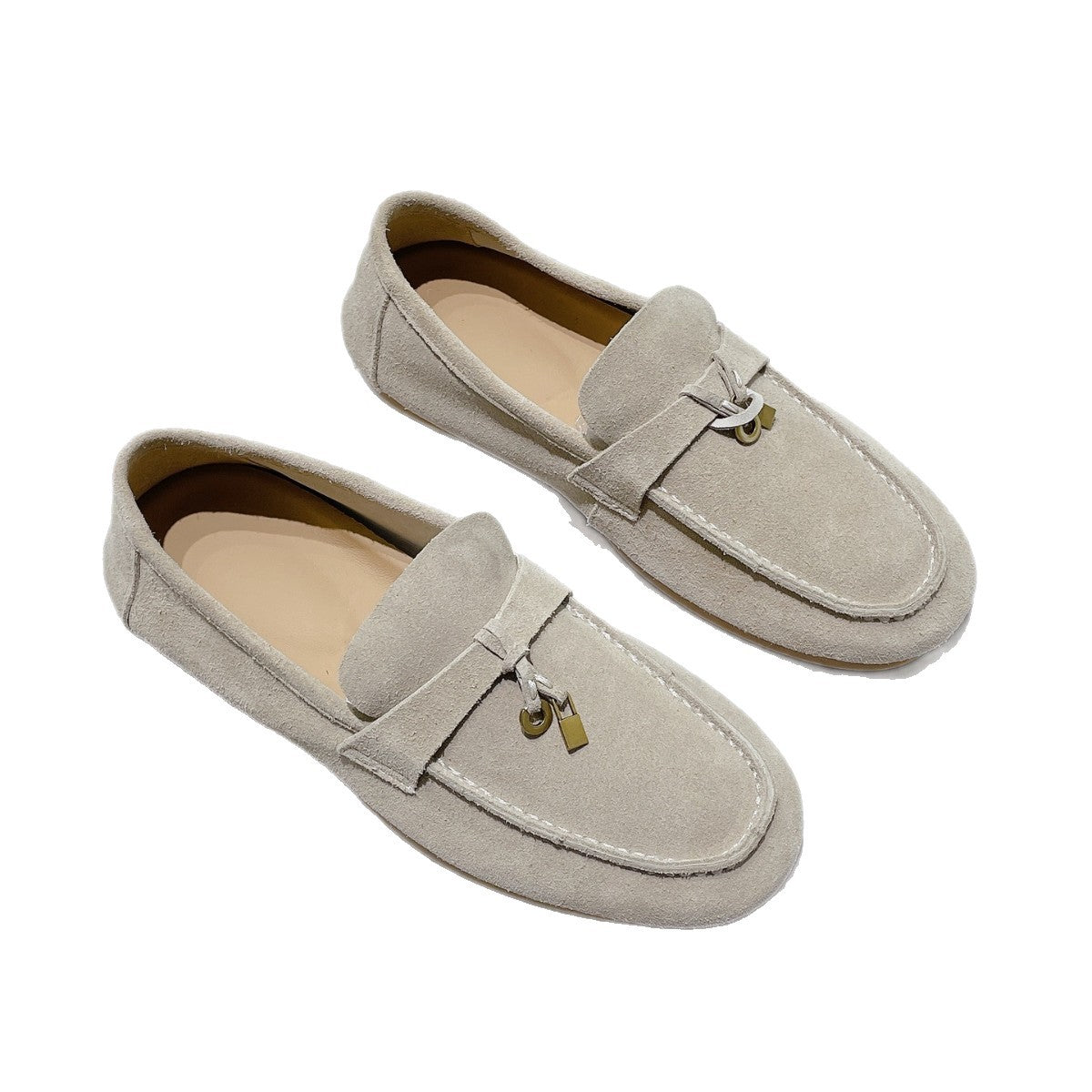 Spring French Style British Cow Split Retro Easy Matching Flat Women's Casual Shoes
