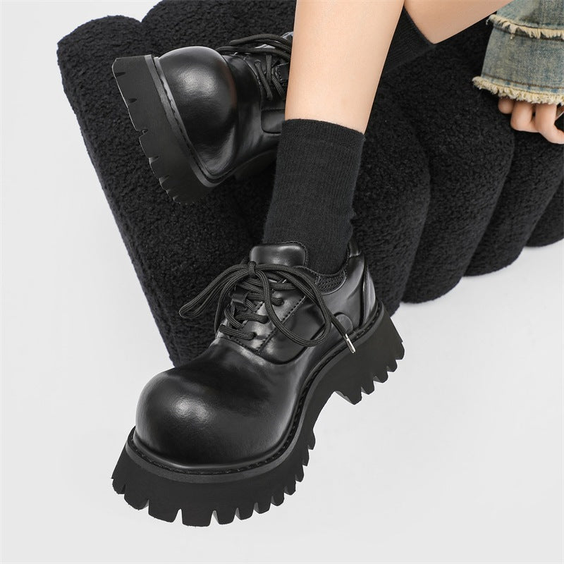 Women's & Men's Couples Platform Mechanical Style High Street Men's Casual Leather Shoes