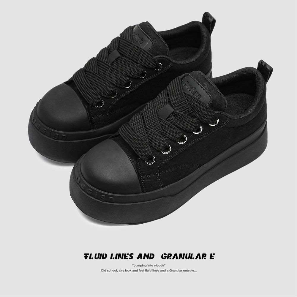 Women's & Men's Big Head Black White Niche Platform Men's Casual Shoes