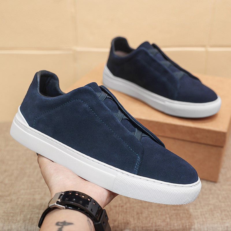 Men's Top Layer Cowhide Four Korean Versatile Personality Leather Shoes