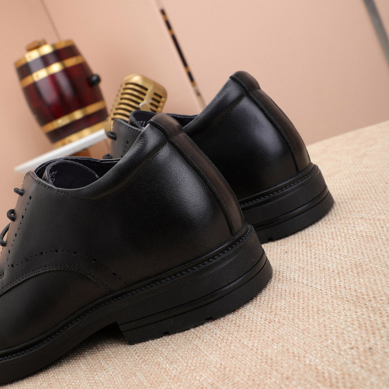 Men's Bridegroom Height Increasing Insole Breathable Soft Leather Shoes