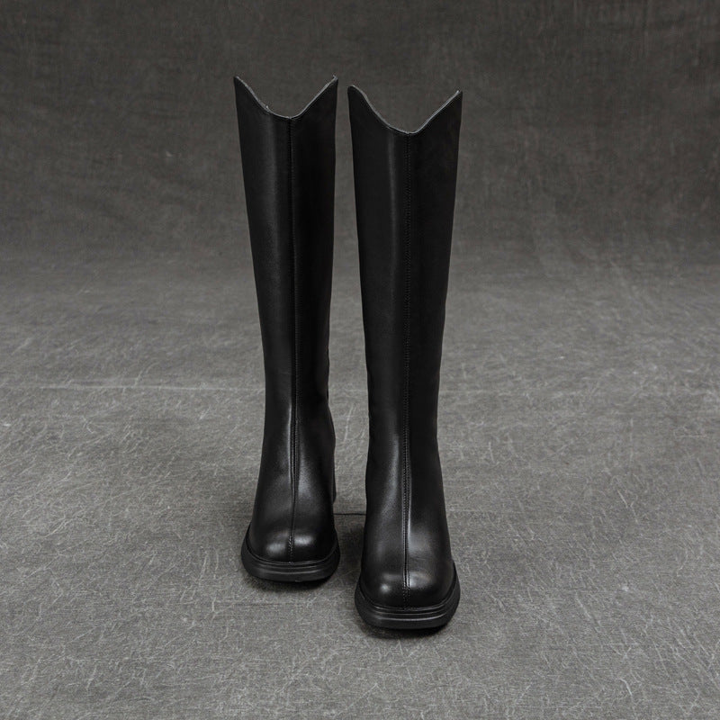 High Long Winter Fashion Thick Bottom Heels
