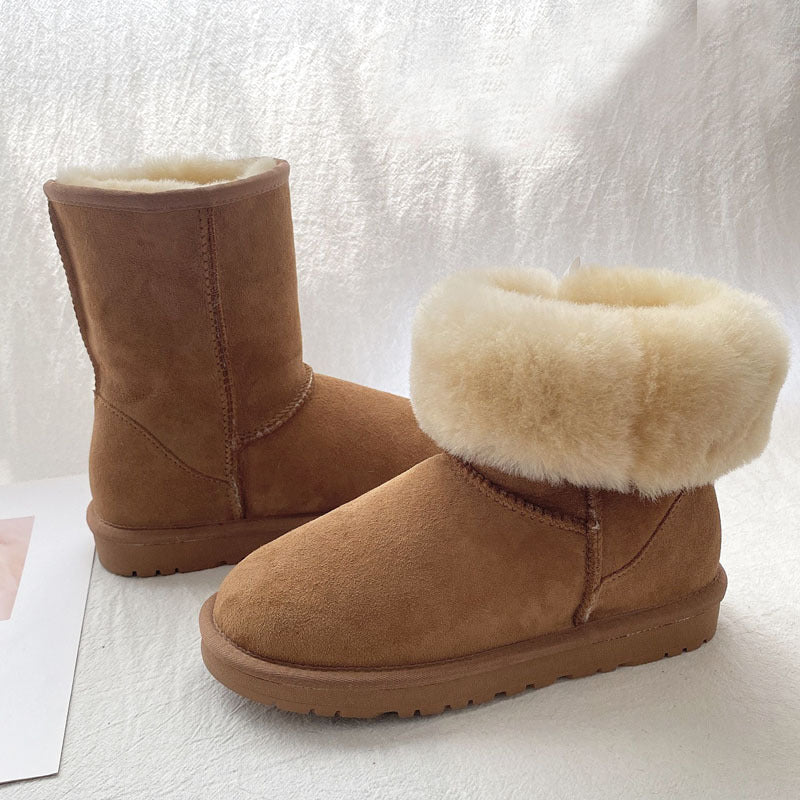 Women's Fur Winter Warm Thickened Wool Female Snow Boots