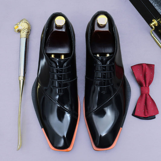 Men's Promotion Suit Formal Wear Cowhide British Wild Leather Shoes
