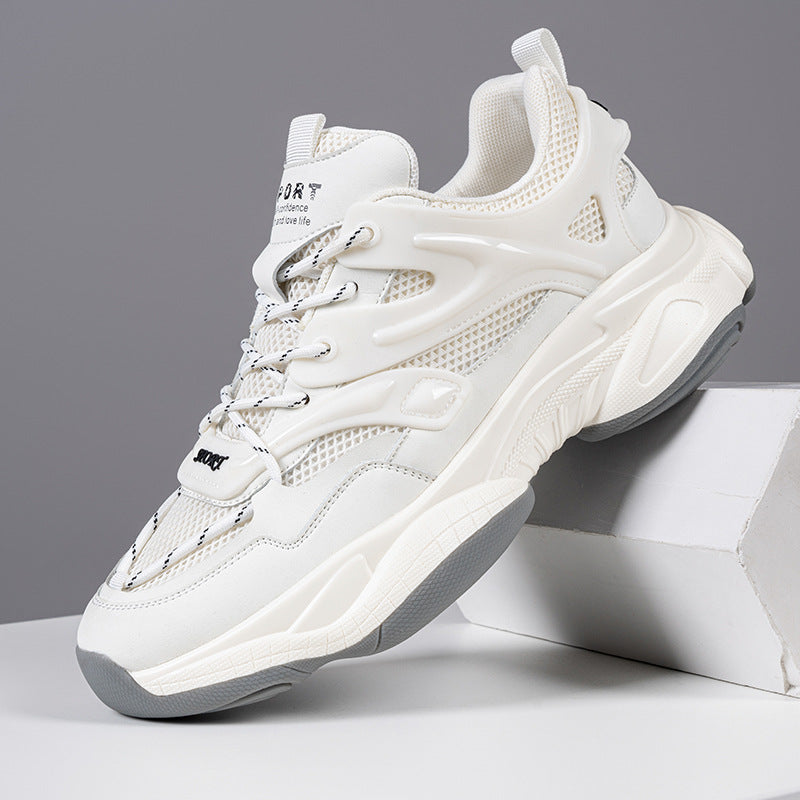 Men's Extra Large Size Spring White Dad Sneakers
