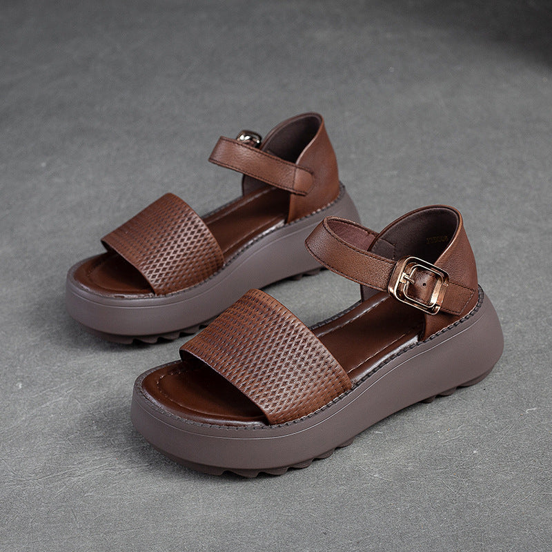 Women's Thick Bottom Breathable Peep Toe Buckle Sandals