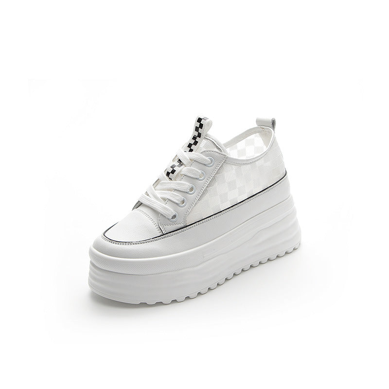 Women's Summer Platform Height Increasing Insole Grid Sneakers