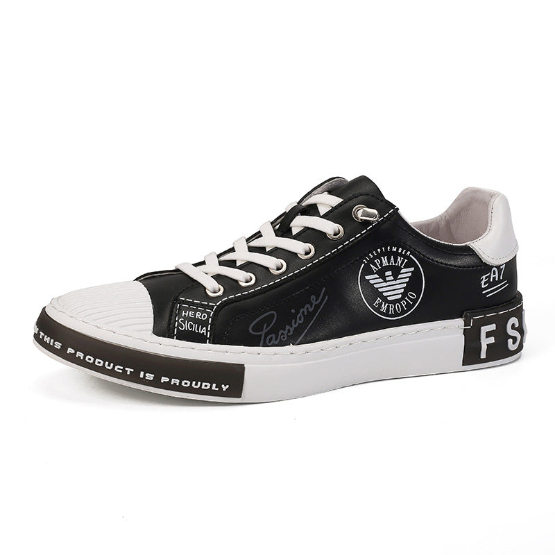 Men's Flat Fashion Board Korean Style Printed Men's Shoes