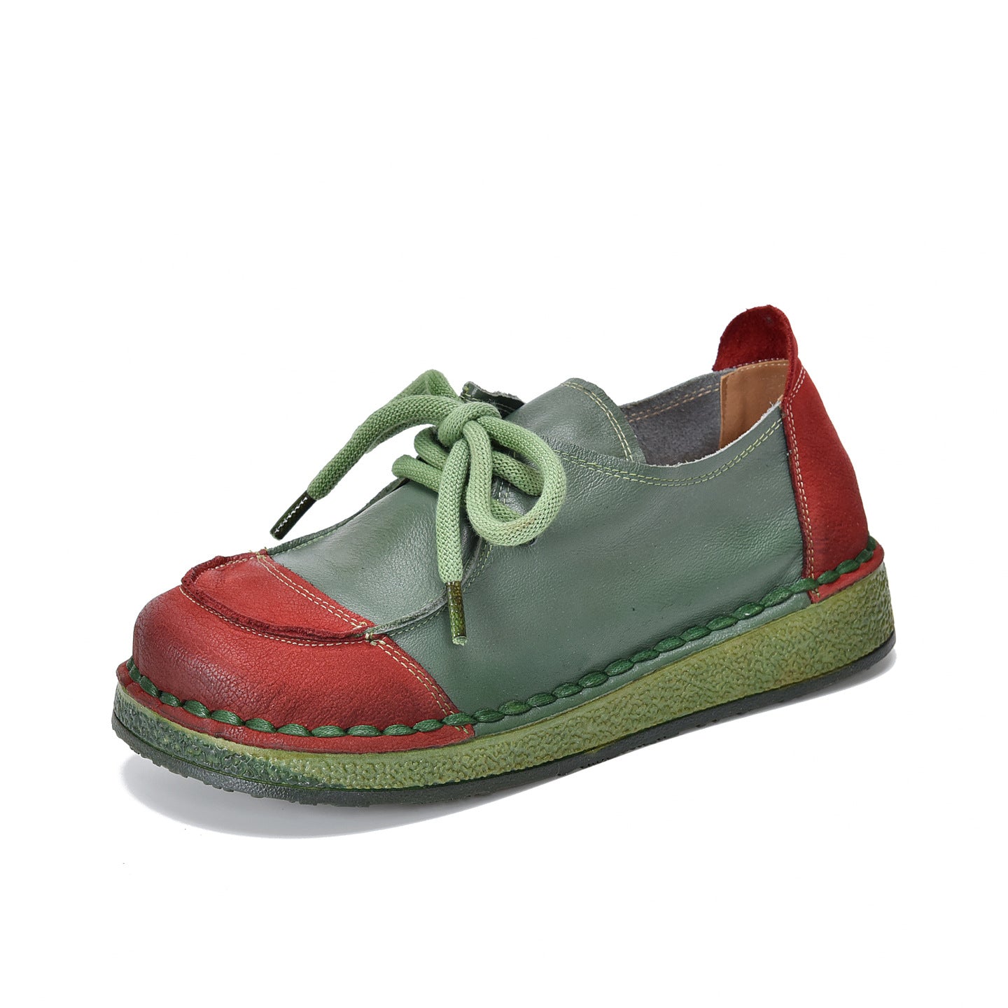 British Style Slip-on Handmade Round Toe Cowhide Casual Shoes