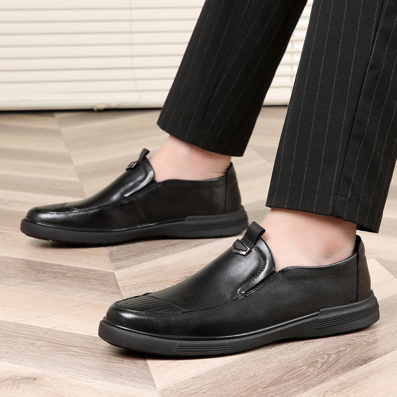 Men's First Layer Kraft Soft Surface Bottom Slip Leather Shoes