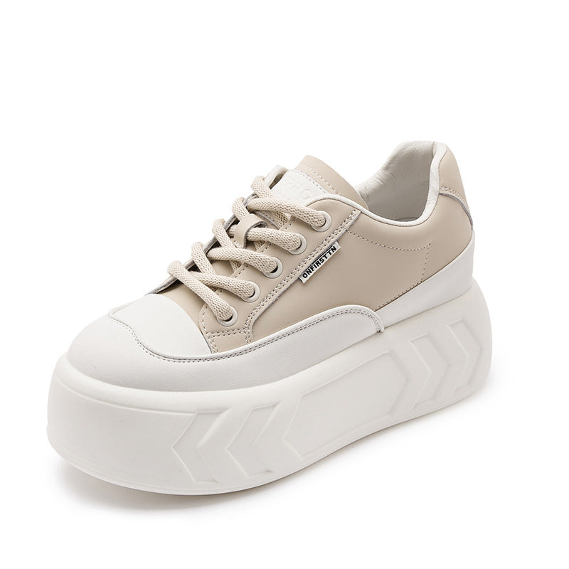 Women's White For Dad Versatile Hidden Platform Sneakers