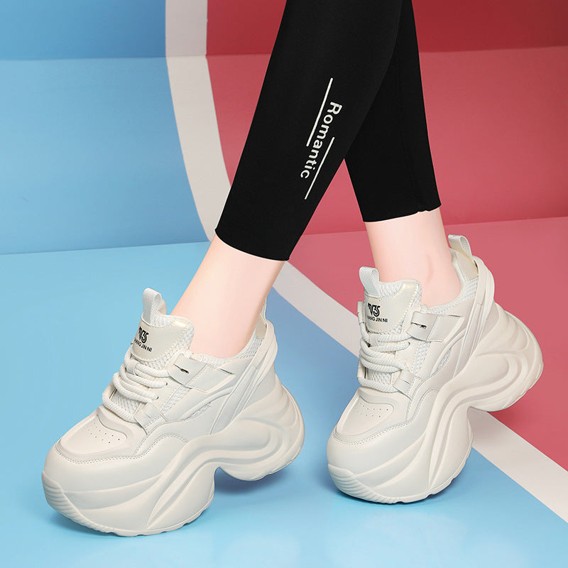 Women's Platform Dad Height Increasing Insole Portable Sneakers