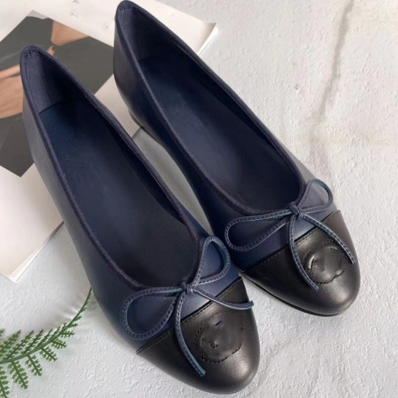 Women's Classic Ballet Bow Round Toe Flats Low-cut Comfortable Loafers