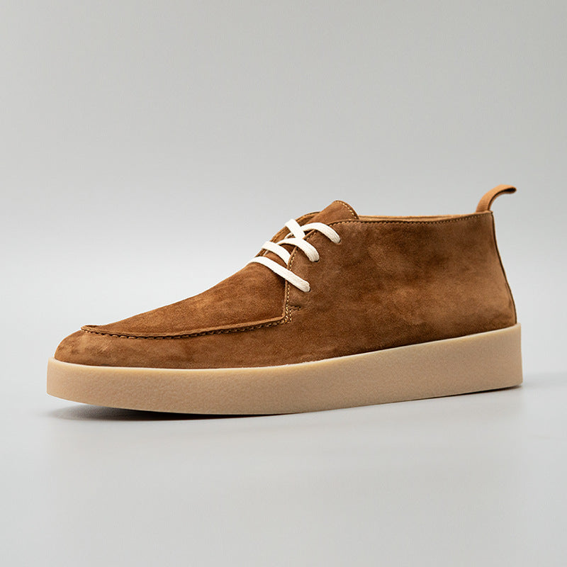 Men's Rock Tea Brown Fashion Versatile Retro British Style Trendy Men's Casual Leather Shoes