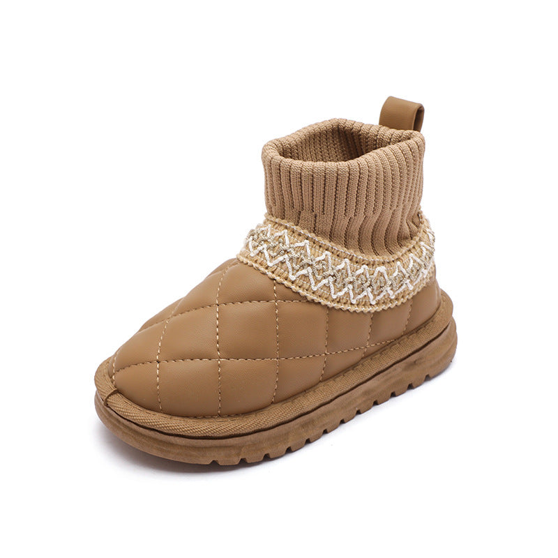 Children's Waterproof Thermal Boys Cotton Thickening Booties Kid's Snow Boots