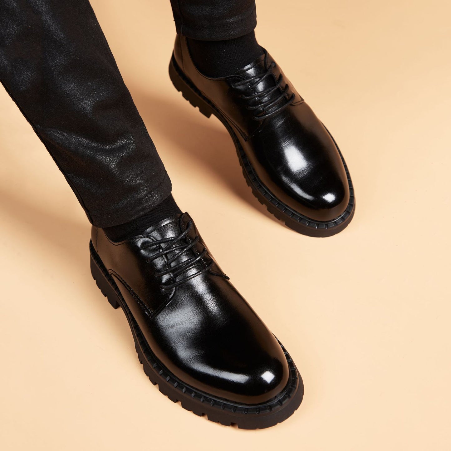 Men's Bridegroom Height Increased Wedding High-grade Office Commuter Leather Shoes