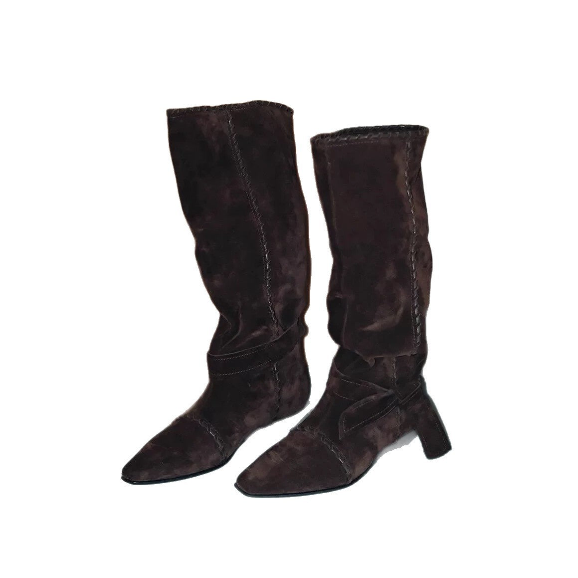 Women's Version Niche Pointed Toe Handmade String Rope Western Cowboy Women's Leather Boots