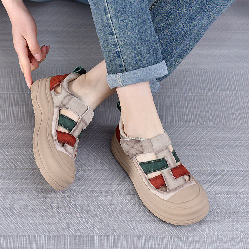 Women's Platform Color Matching Pumps Flat Soft Casual Shoes
