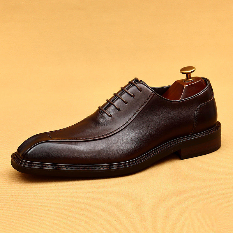 Men's Soft Bottom Pointed British Style Vintage Leather Shoes