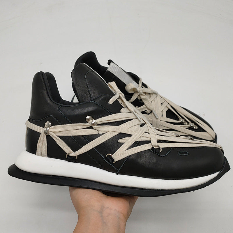 Men's Spring Sports Cowhide Increased Low Top Sneakers