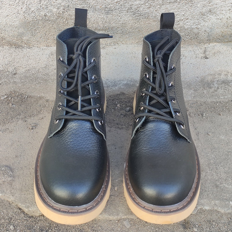 Cowhide Worker Martin Trendy Ankle Outdoor Boots