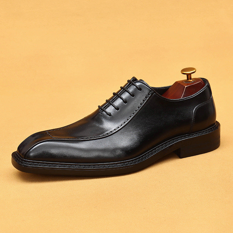 Men's Soft Bottom Pointed British Style Vintage Leather Shoes