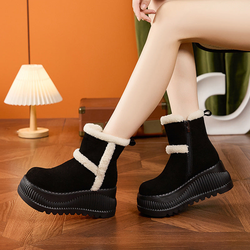 Women's Winter Plus Veet Warm Cotton Height Snow Boots