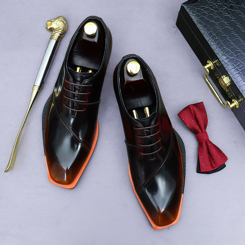 Men's Promotion Suit Formal Wear Cowhide British Wild Leather Shoes
