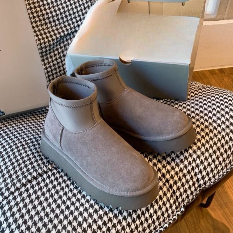 Women's Platform Fur Integrated Winter Cotton Height Snow Boots