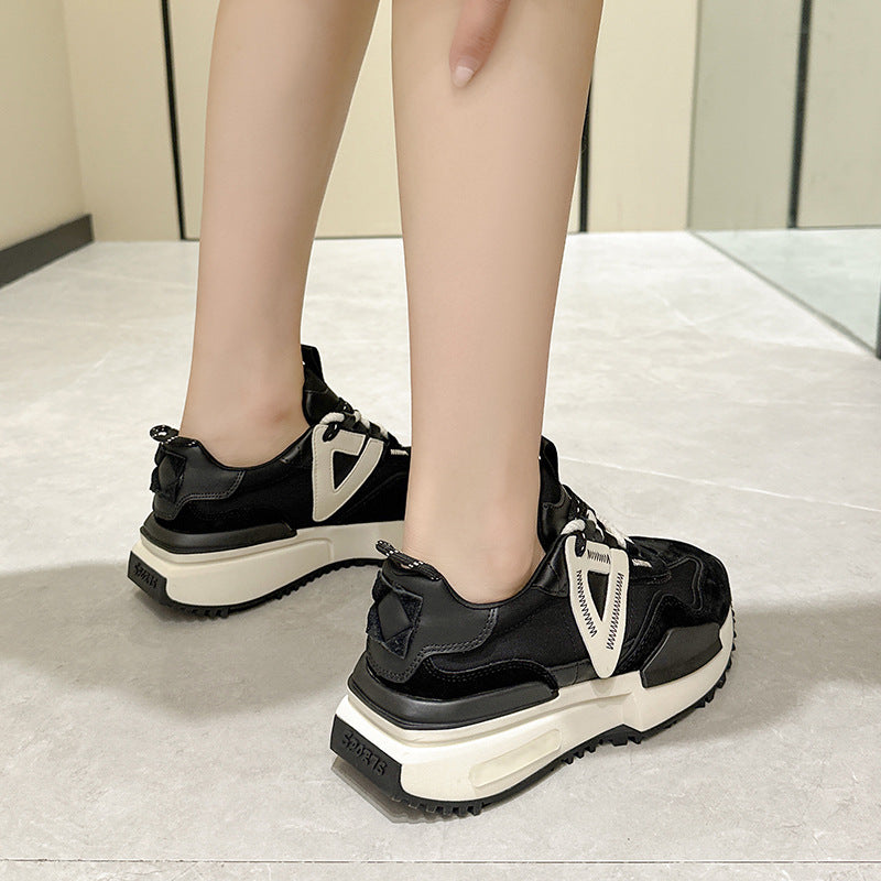 Women's White For Female Platform Height Increasing Sneakers
