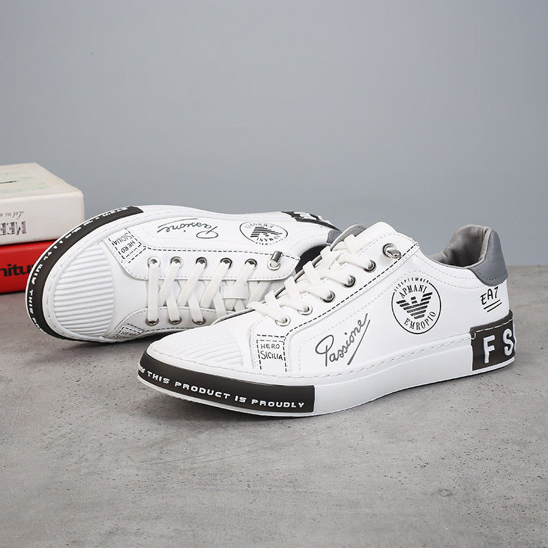 Men's Flat Fashion Board Korean Style Printed Men's Shoes