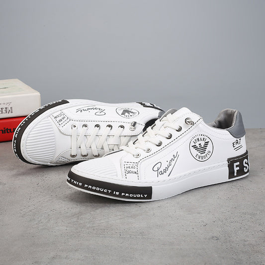 Men's Flat Fashion Board Korean Style Printed Men's Shoes