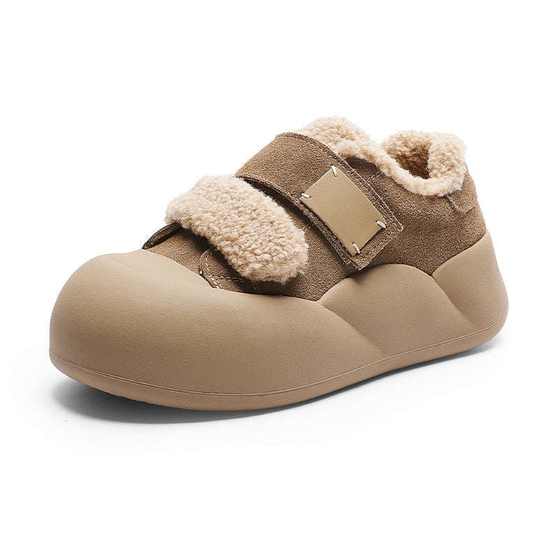 Bread Female Thick Bottom Velcro Big Women's Shoes