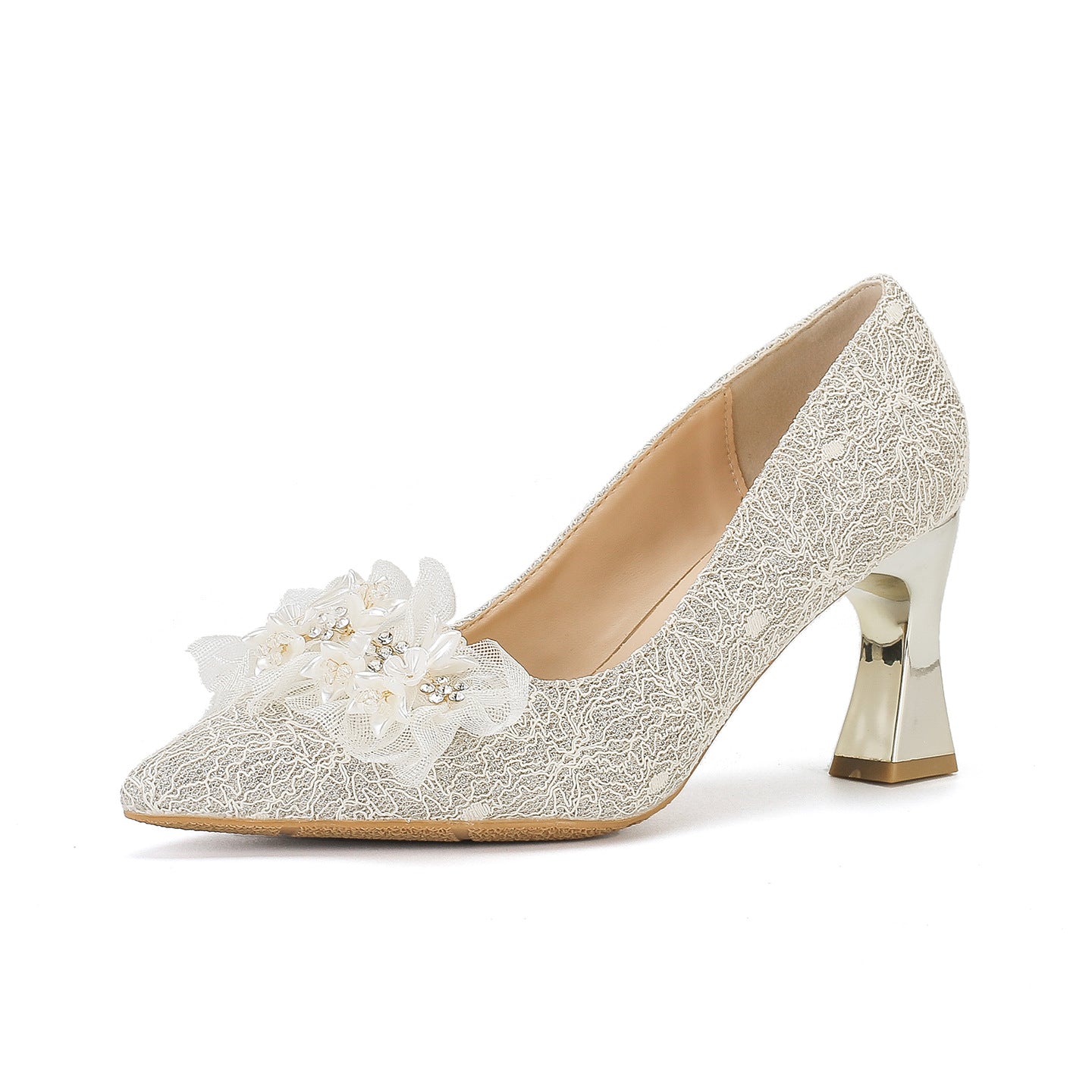 French Wedding Bridal Dress Two-way Chunky High Heels