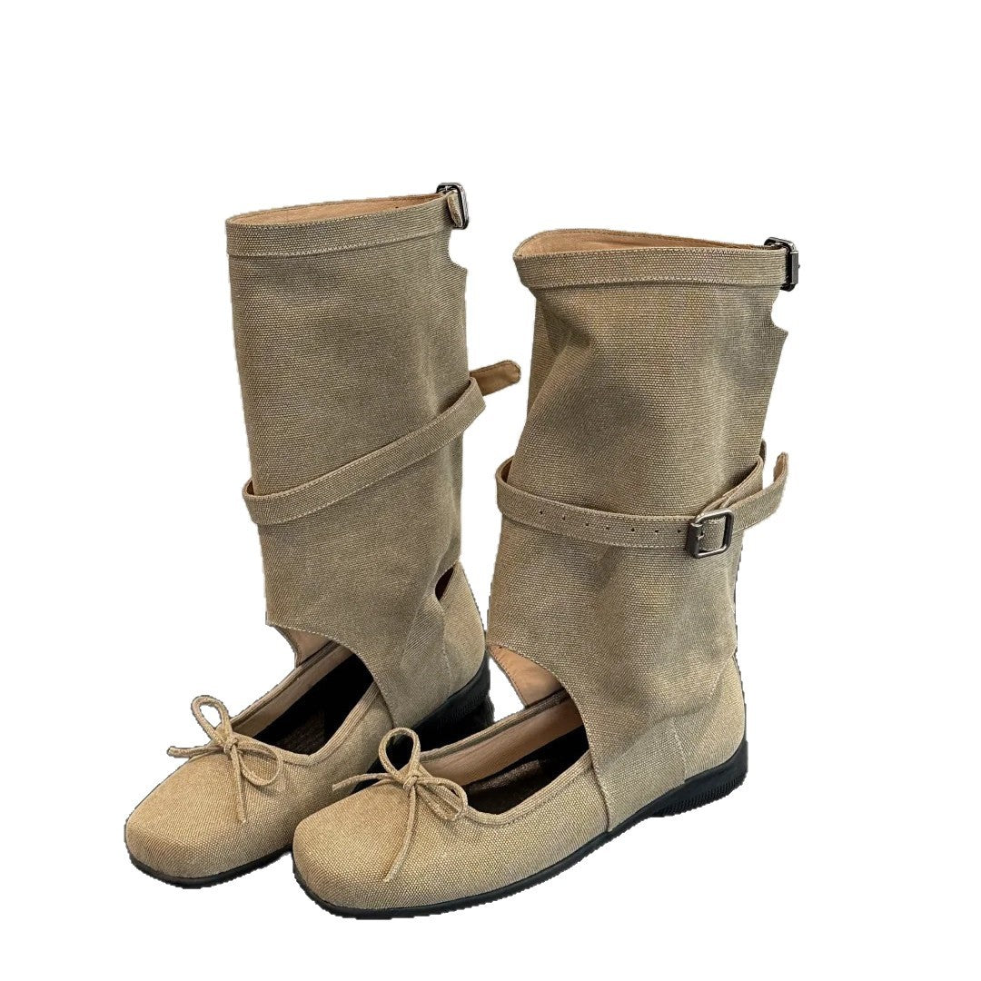 Women's Niche Fashionable Summer Bow Hollow Breathable Boots