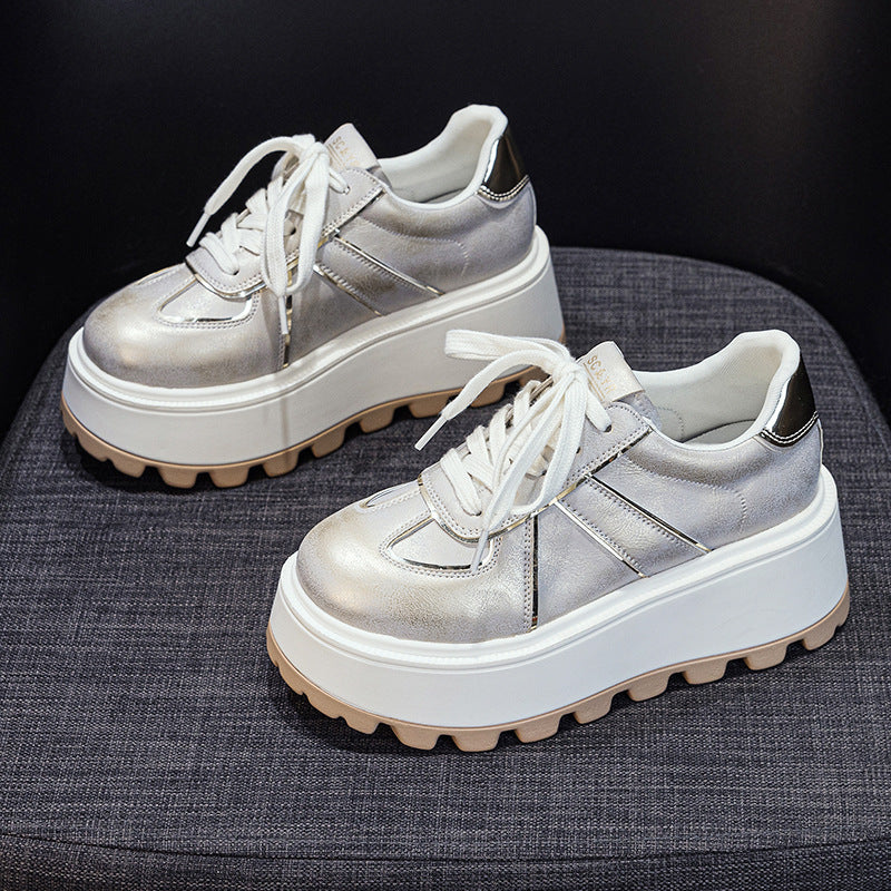 Women's Bottom Height Increasing Insole Retro Fashion Casual Shoes