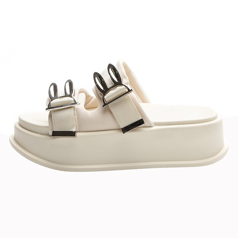 Women's Outdoor Rabbit Buckle Fashion Summer Seaside Slippers