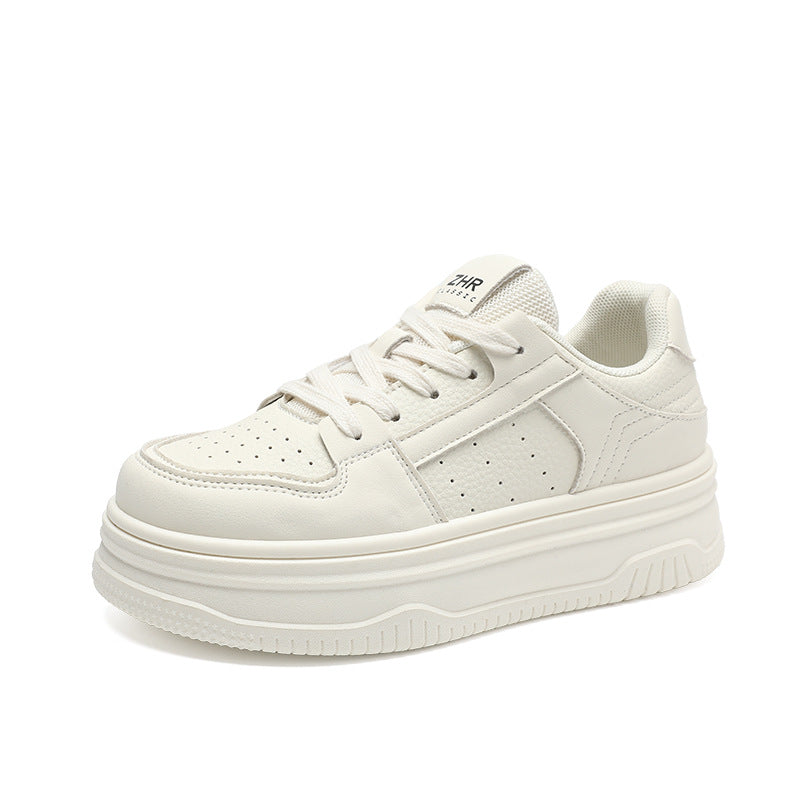 Thick Sole Increased White Mesh Hole Breathable Sports Light Luxury Women's Casual Shoes