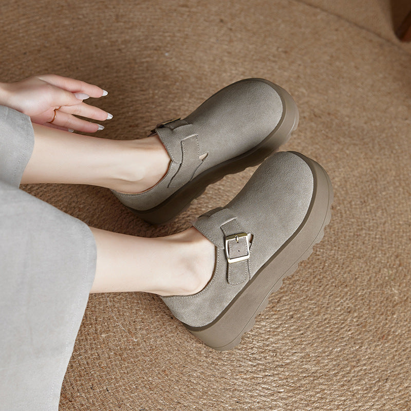 Women's Spring Retro Lazy Platform Fashion Thick Casual Shoes